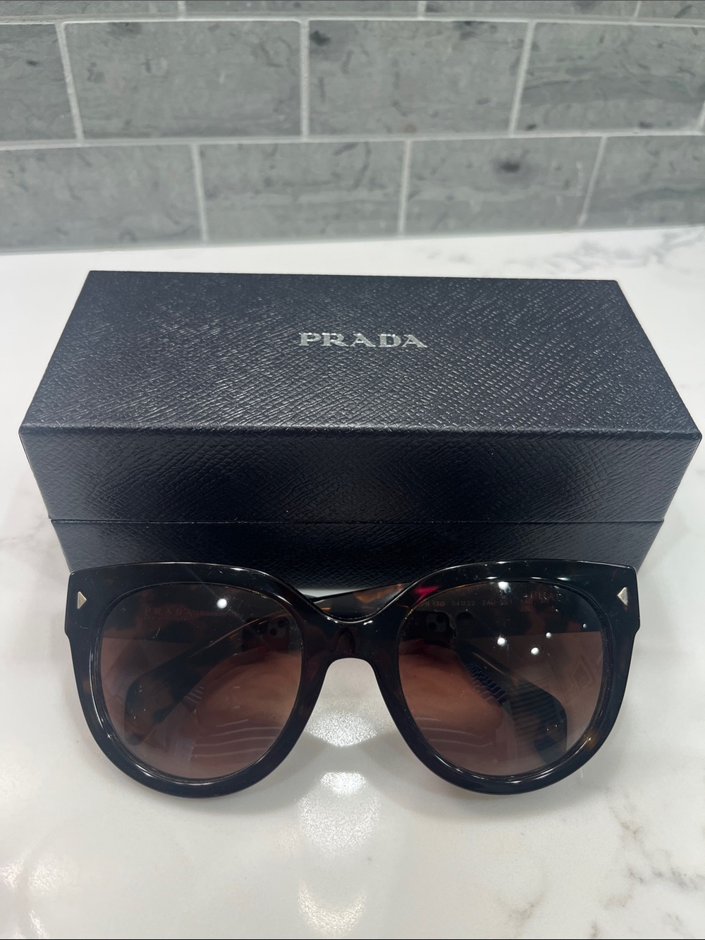 Prada Dark Tortoise Oversized Cat Eye Sunglasses